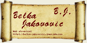 Belka Jakovović vizit kartica